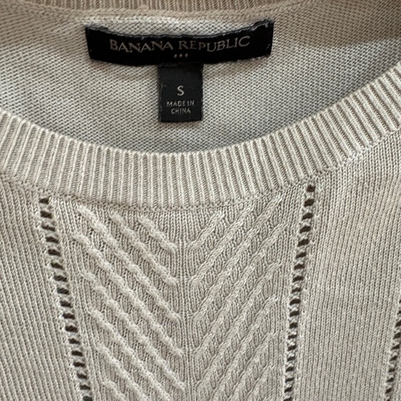 Banana Republic Knit Sweater Top‎ Women’s Small Beige - Picture 2 of 6